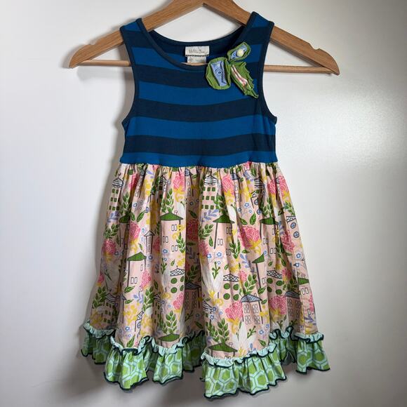 Matilda Jane Cottagecore Floral Ruffle Dress Girls 4 Playful Wonderful Parade - Picture 1 of 9